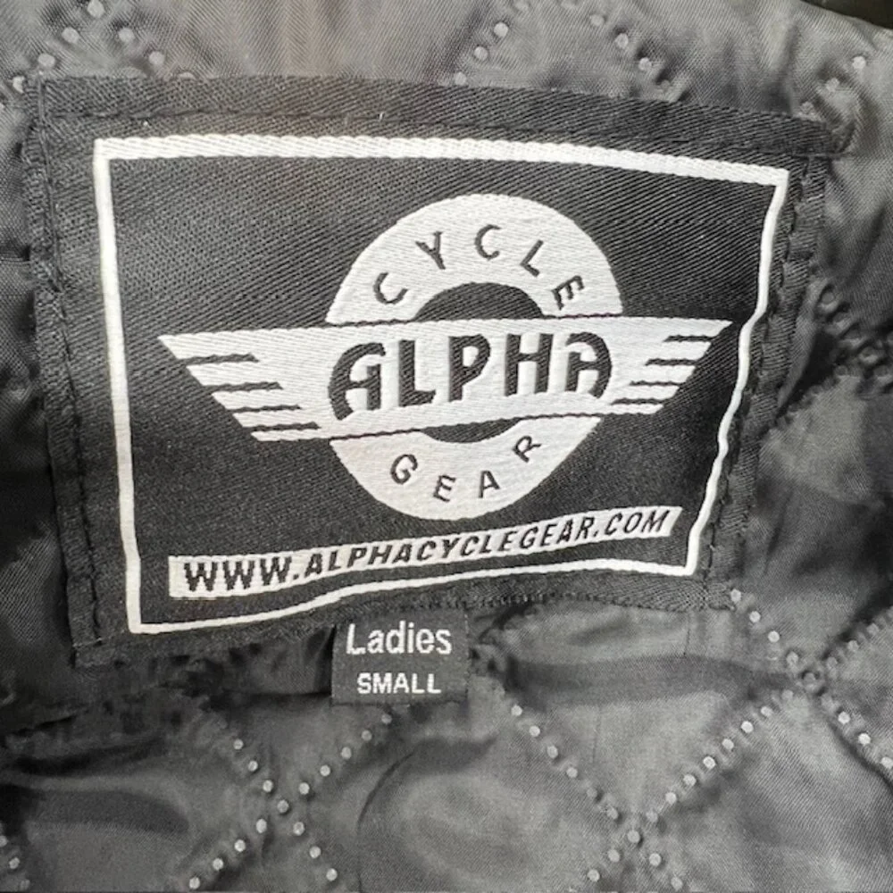 ALPHA CYCLE GEAR  WOMEN MOTORCYCLE JACKET Small RIDING ARMOR LINNING REMOVABLE - Picture 6 of 7